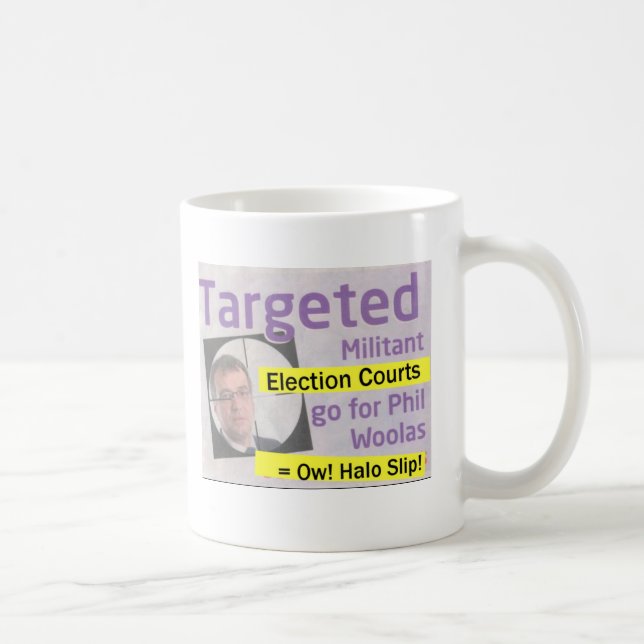 Phil Woolas anvisiert durch militantes Kaffeetasse (Rechts)