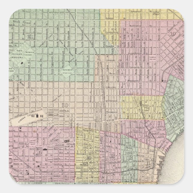 Philadelphia 2 quadratischer aufkleber (Vorderseite)
