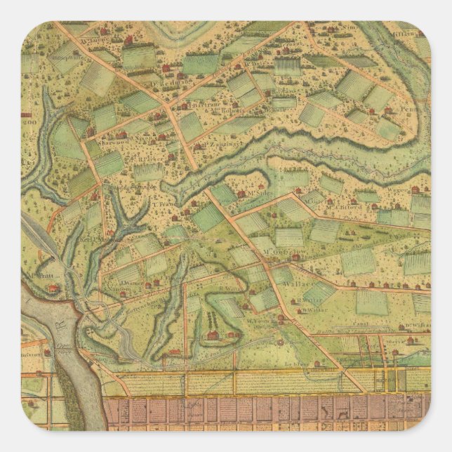 Philadelphia 5 quadratischer aufkleber (Vorderseite)