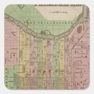 Philadelphia 6 quadratischer aufkleber