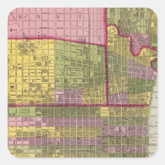 Philadelphia 7 quadratischer aufkleber (Vorderseite)