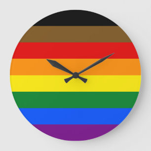 Philadelphia Acht-Streifen-Regenbogen-Stolzflagge Große Wanduhr