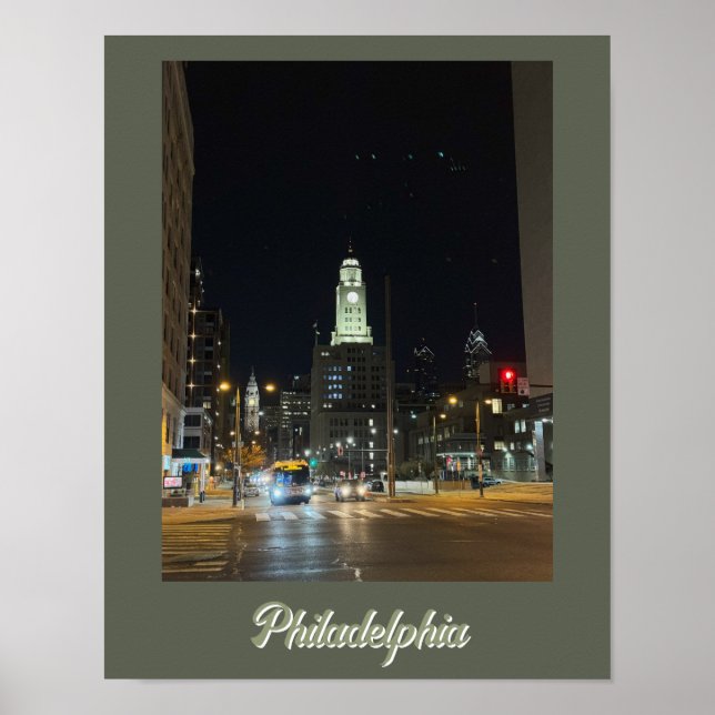 Philadelphia am Nachtposter Poster (Vorne)