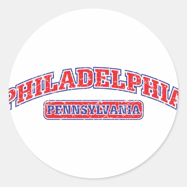 Philadelphia athletisch runder aufkleber (Vorderseite)