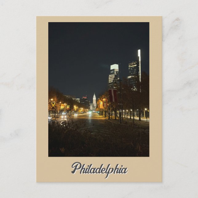 Philadelphia auf der Nachtpostkarte Postkarte (Vorderseite)