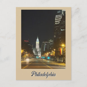 Philadelphia bei Nacht Postkarte