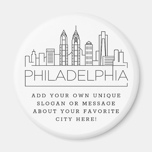 Philadelphia | Benutzerdefinierte Stadtmeldung ode Magnet (Vorne)