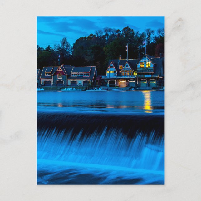 Philadelphia Boathouse Row bei Sonnenuntergang Postkarte (Vorderseite)