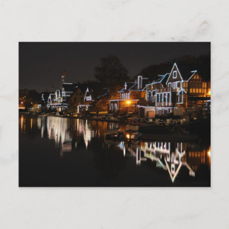 Philadelphia Boathouse Row bei Sonnenuntergang Postkarte