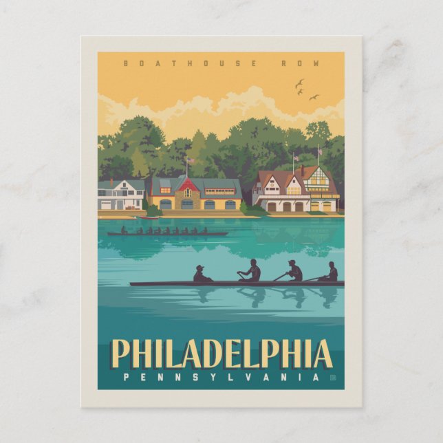 Philadelphia, Boathouse Row Postkarte (Vorderseite)