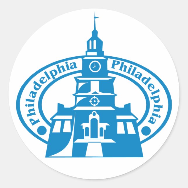 Philadelphia-Briefmarke Runder Aufkleber (Vorderseite)