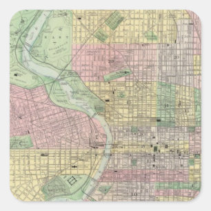 Philadelphia, Camden Quadratischer Aufkleber