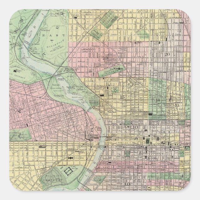 Philadelphia, Camden Quadratischer Aufkleber (Vorderseite)