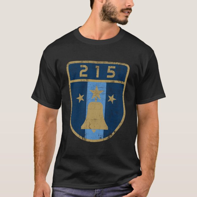 Philadelphia City 215 Star Abzeichen T-Shirt (Vorderseite)