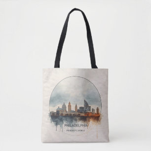 Philadelphia City Pennsylvania  Aquarell-Skyline