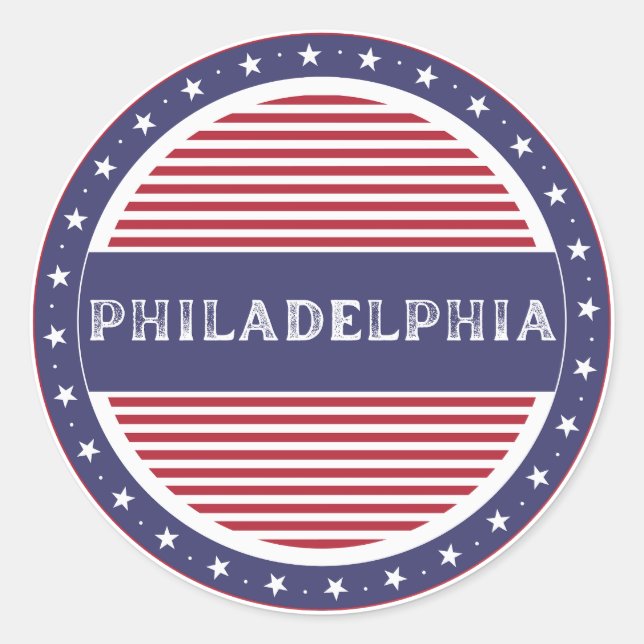 Philadelphia City Pride Emblem – American Identity Runder Aufkleber (Vorderseite)