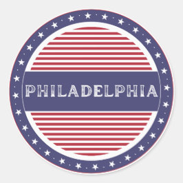 Philadelphia City Pride Emblem – Amerikanische Ide Runder Aufkleber
