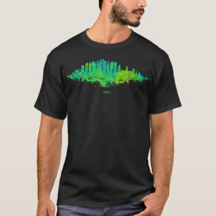 Philadelphia City Skyline Wasserfarbe Grün blau 1 T-Shirt