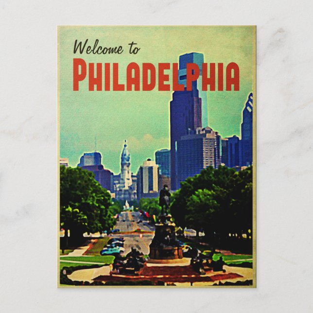 Philadelphia Cityscape Postkarte (Vorderseite)