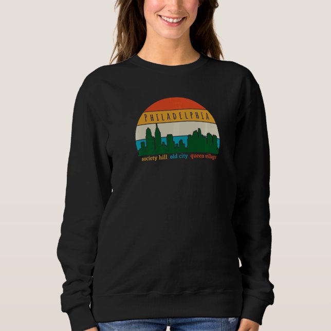 Philadelphia Cityscape Sunset Old City Philly Neig Sweatshirt (Vorderseite)