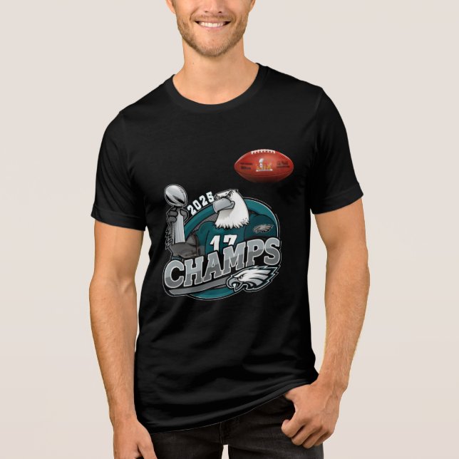 Philadelphia Eagles 2025 Super Bowl Champions Eagl Tri-Blend Shirt (Vorderseite)