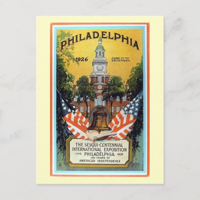 Philadelphia Exposition 1926 Vintag Postkarte (Vorderseite)