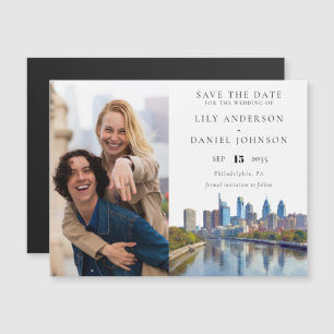 Philadelphia Foto Hochzeit Save The Date Magneteinladung