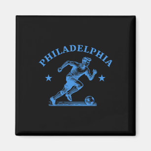 Philadelphia Fußballfan Unterstützt Stadion Zeigen Magnet