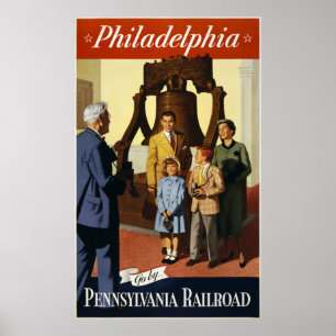 Philadelphia Go by Pennsylvania Railway Poster
