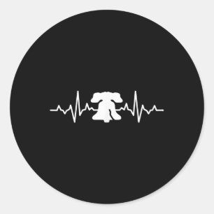 Philadelphia Heart Beat Liebe Philly Runder Aufkleber