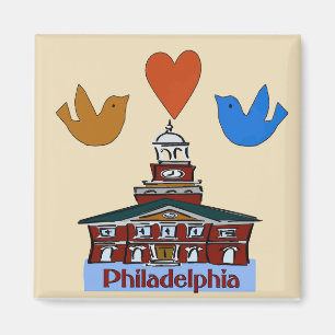 Philadelphia Heart Bird, Colonial Independence Ha Magnet