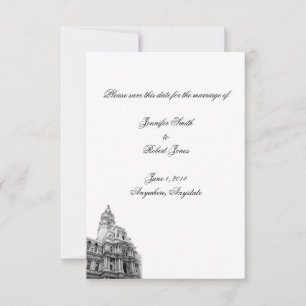 Philadelphia-Hochzeit in Urlaubsort Save the Date