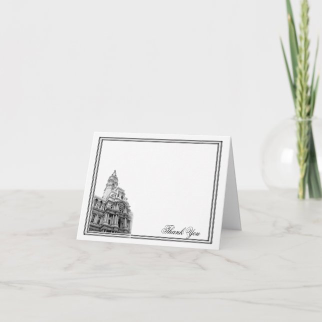 Philadelphia Hochzeit in Urlaubsort Vielen Dank Dankeskarte (Vorderseite)