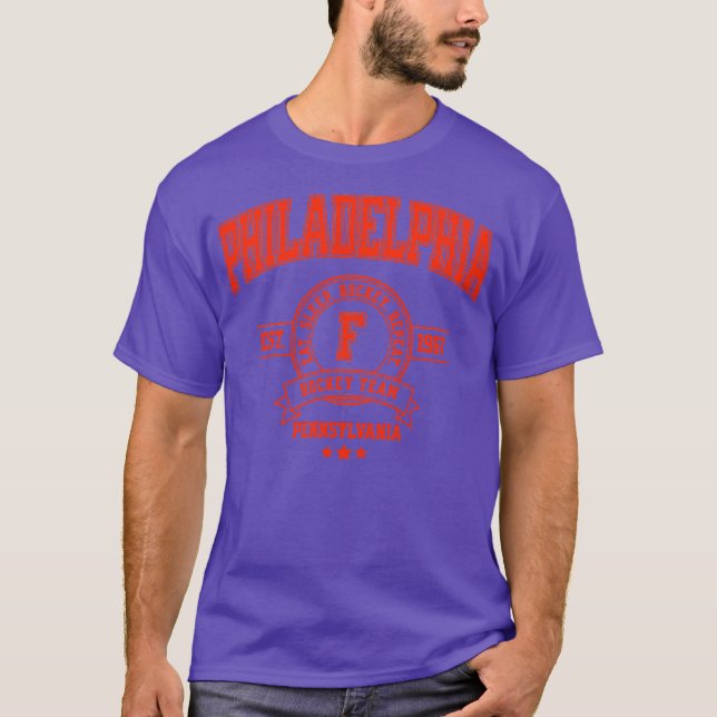 Philadelphia Hockey Team Retro Design T-Shirt (Vorderseite)