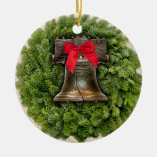 Philadelphia Liberty Bell Kranz auf Parchester Keramikornament