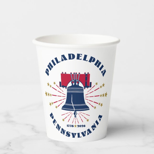 Philadelphia Liberty Bell Patriotic Paper Cup Pappbecher (Vorderseite)