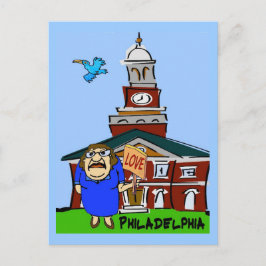 Philadelphia LIEBE Cartoon Postkarte