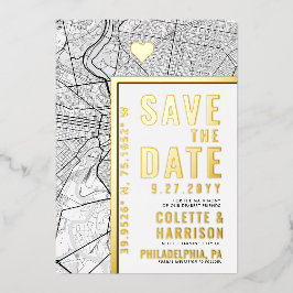 Philadelphia Liebe Locator | Hochzeitsstichtag spe Folieneinladung