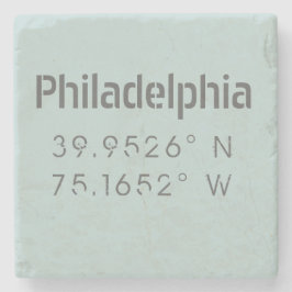 Philadelphia Longitude Latitude Stone Untersetzer