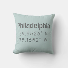 Philadelphia Longitude Latitude Throw Kissen