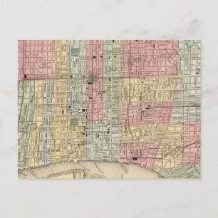 Philadelphia Map von Mitchell Postkarte