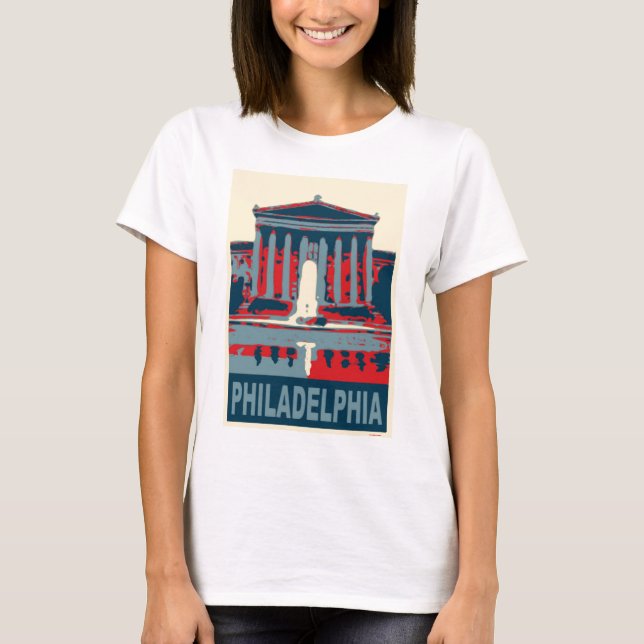 Philadelphia-Museum in Blau T-Shirt (Vorderseite)