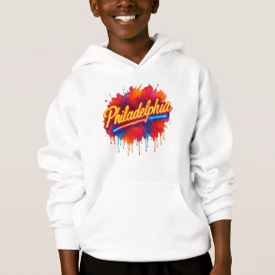 Philadelphia Neon Street Art - Bold Colorful Hoodie