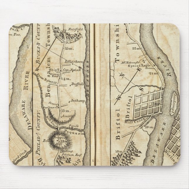 Philadelphia - New York Road Map Mousepad (Vorne)