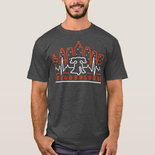 Philadelphia Orange und Black EKG Heartbeat Philly T-Shirt