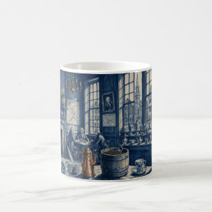 Philadelphia PA 1700er Coffee House Delft Blau Kun Kaffeetasse