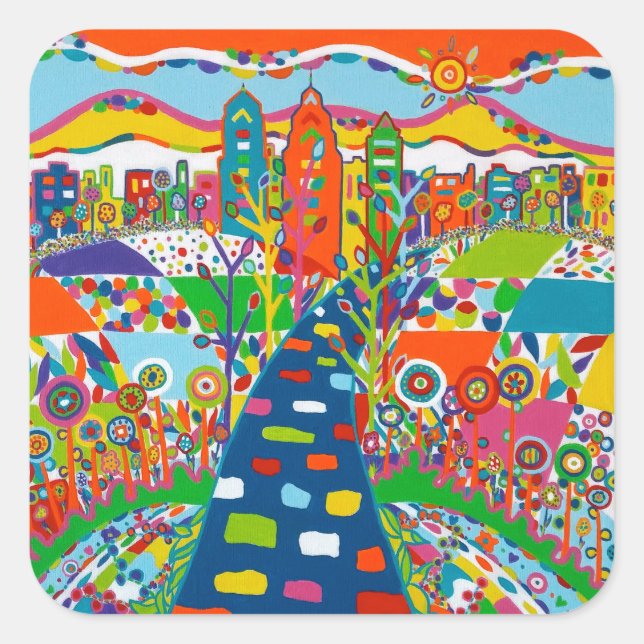 Philadelphia, PA-Aufkleber Quadratischer Aufkleber (Vorderseite)