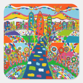 Philadelphia, PA-Aufkleber Quadratischer Aufkleber