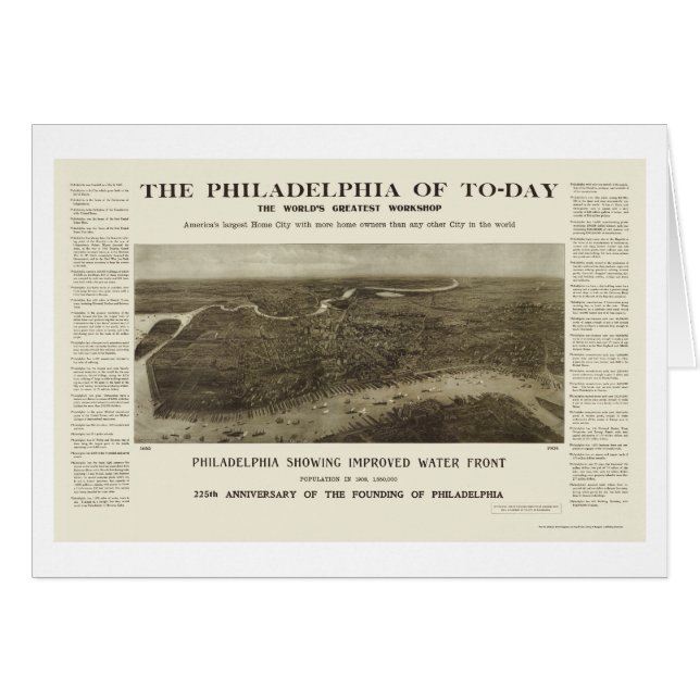 Philadelphia, PA Panorama-Map - 1908 (Vorderseite (Horizontal))