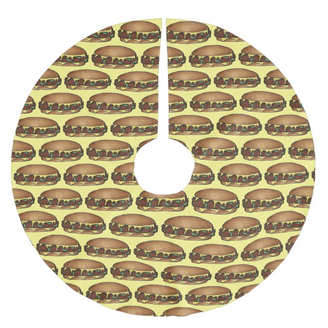 Philadelphia PA Pennsylvania Philly Cheese Steak Polyester Weihnachtsbaumdecke (Vorderseite)